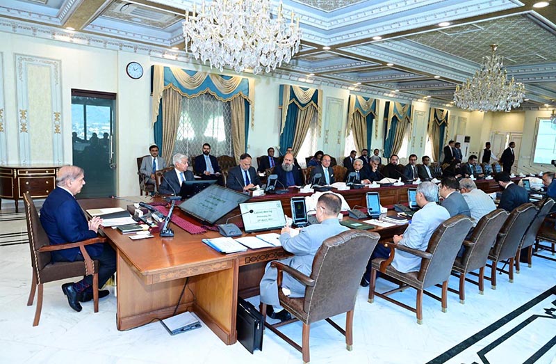 Prime Minister Muhammad Shehbaz Sharif chairs a meeting of the Federal Cabinet.