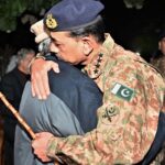 Chief of the Army Staff General Syed Asim Munir pays condolence to martyrs family after Funeral prayers of Lieutenant Colonel Syed Kashif Ali Shaheed (age: 39 years, resident of Karachi) and Captain Muhammad Ahmed Badar Shahed (age: 23 years, resident of District Talagang) who embraced martyrdom while defending their motherland against the scourge of terrorism in Mir Ali, North Waziristan District, were offered at Chaklala Garrison