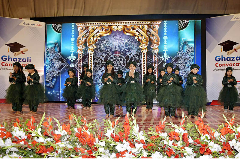 Students performing on stage during the annual function organized by Concept School