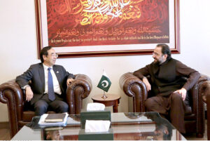 Ambassador of Japan to Pakistan Wada Mitsuhiro calls on Federal Minister for Overseas Pakistanis and Human Resource Development, Chaudhry Salik Hussain and exchanged views on strengthening bilateral relations