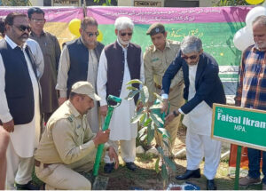 Member Punjab Assembly Faisal Ikram Chaudhary and Deputy Commissioner Muhammad Zulqarnain inaugurates the tree planting campaign in educational institutions of Sialkot District by planting saplings in Centers of Excellence Lady Andersen Girls Higher Secondary