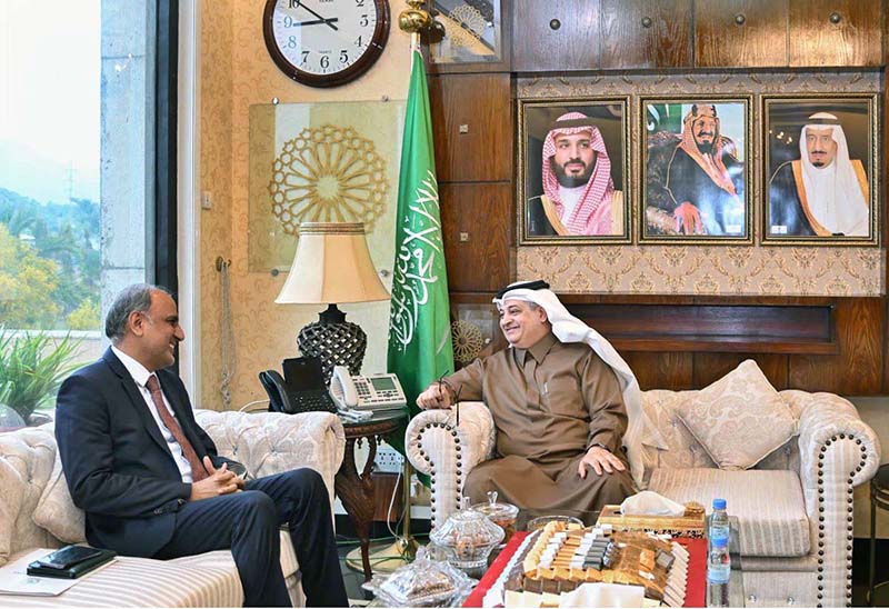 Managing Director Pakistan Bait-ul-Mal Syed Tariq Mahmood-Ul-Hassan exchanging views with H.E Nawaf bin Saeed Ahmad Al Maliky Royal Saudi Arabia Ambassador in Pakistan