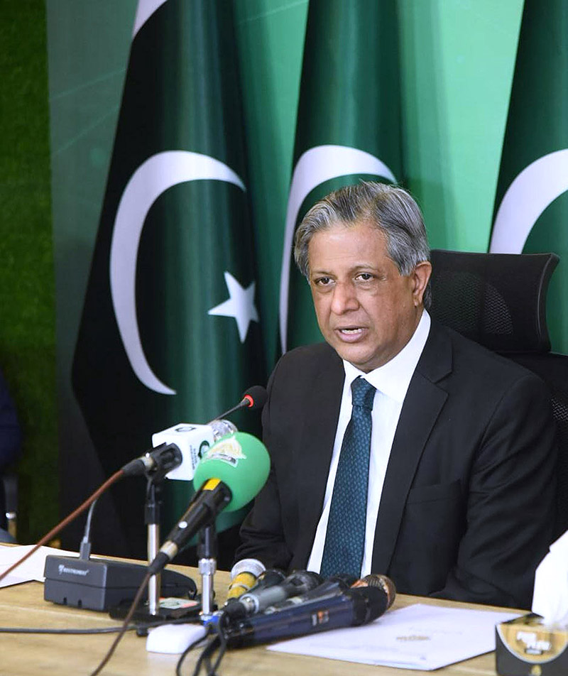 Federal Minister for Law and Justice, Azam Nazeer Tarar and Attorney General of Pakistan, Mansoor Awan, address an important press conference