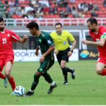 FIFA World Cup 2026 qualifier football match is being played between Pakistan and Jordan teams at the Jinnah Sports Stadium