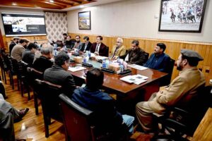 Chief Minister Gilgit-Baltistan Haji Gulbar Khan presiding over the meeting regarding arrangement for upcoming the Holy month of Ramzan at CM Secretariat. 