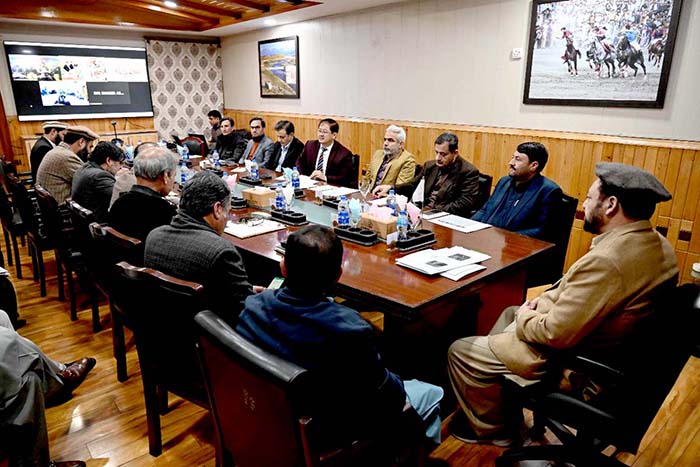 Chief Minister Gilgit-Baltistan Haji Gulbar Khan presiding over the meeting regarding arrangement for upcoming the Holy month of Ramzan at CM Secretariat.