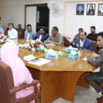 Federal Minister for Science and Technology Dr. Khalid Maqbool Siddiqui attending the briefing during visit PCSIR Laboratories Complex