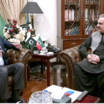 Federal Minister for Interior Mohsin Naqvi in a meeting with Chief Minister Khyber Pakhtunkhwa Ali Amin Khan Gandapur