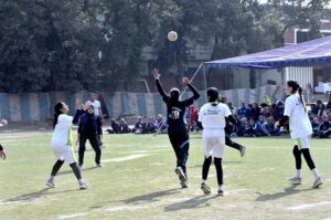 Students participating in 1st match during 34th Handball Championship at GCWUS.