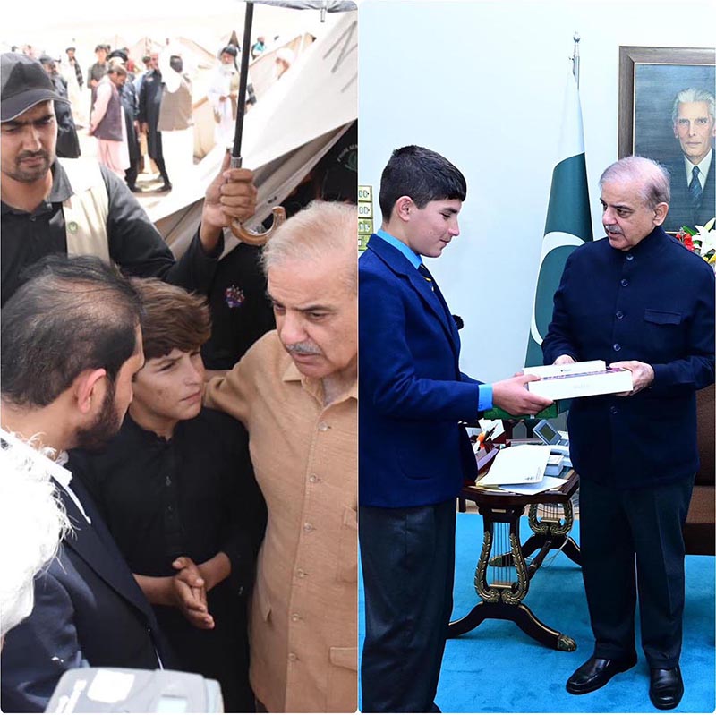 Mr Ikramullah, hailing from Qila Saifullah Balochistan, who is currently 9th class student at Lawrence College, called on Prime Minister Muhammad Shehbaz Sharif. Mr Ikramullah's house and school were damaged in 2022 floods. On instructions of the Prime Minister, he was facilitated to continue education