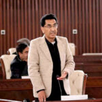 Minister Finance Gilgit-Baltistan Engineer Ismail speaks during the 18th Assembly session of Gilgit-Baltistan Assembly under the chair of Speaker Gilgit-Baltistan Assembly Nazir Ahmad Advocate