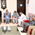 Prime Minister Muhammad Shehbaz Sharif offers condolences to the family of Lt. Colonel Syed Kashif Ali Shaheed at their residence in Chaklala