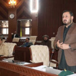 Minister Health Gilgit-Baltistan, Syed Sohail Abbas addressing during the 18th Assembly session of Gilgit-Baltistan Assembly under the chair of Speaker Gilgit-Baltistan Assembly Nazir Ahmad Advocate
