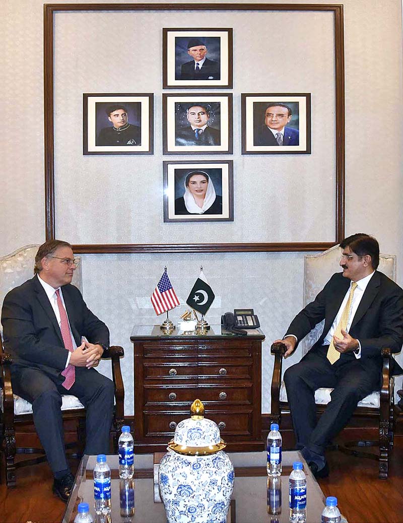 Sindh Chief Minister Syed Murad Ali Shah meets American Ambassador Donald Blome at CM House