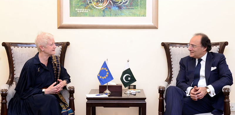 Federal Minister for Finance & Revenue Mr. Muhammad Aurangzeb calls on by Ambassador of the European Union (EU), Dr. Riina Kionka & discussed matters of mutual interest, economic & financial relations between the EU & Pakistan.