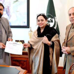Balochistan Chief Minister Mir Sarfraz Bugti hands over party ticket to Kiran Baloch for general election of Senate on behalf of PPP