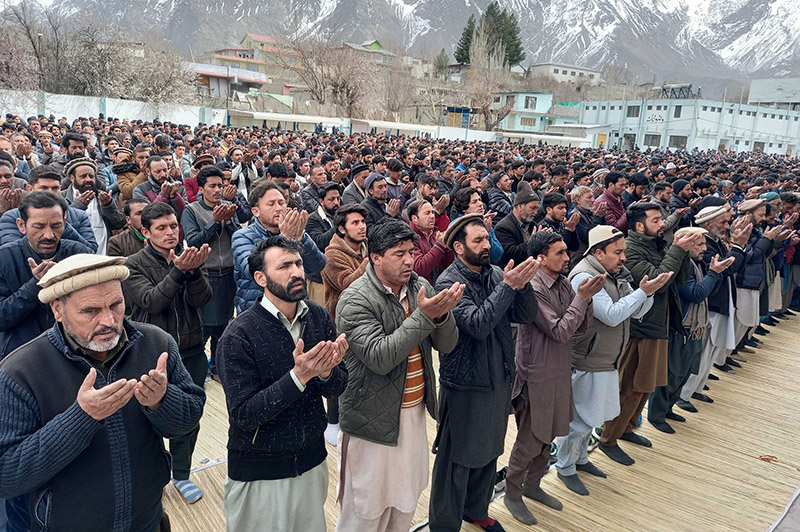 People offering Dua during Nimaz-e-Jumma in the holy month of Ramazan