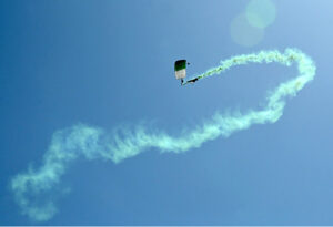 Pakistan Air Force fighter aircrafts demonstrate aerobic feats participating in Pakistan Day 2024 parade ceremony, at Shakarparian Parade Ground