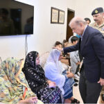 Prime Minister Muhammad Shehbaz Sharif offers condolences to the family of Lt. Colonel Syed Kashif Ali Shaheed at their residence in Chaklala