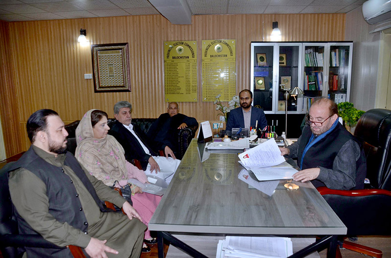 Provincial Election Commission Farid Ahmed Afridi checking document peppers of candidates submitted for senate general election in last date at Election Office