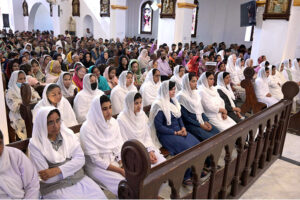 Pakistani Catholic Christians attend the prayer at Cathedral Church to mark ' Good Friday' event