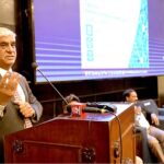 Defense Analyst column writer Brig (R) Ghazanfar Ali addressing in the seminar on the challenges & opportunities for media education at University of Sargodha.