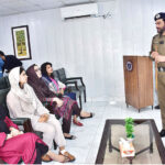 Additional IG Traffic Police Punjab Lahore, Mirza Faran Beg is addressing to students of Traffic Police Driving School at Police Line