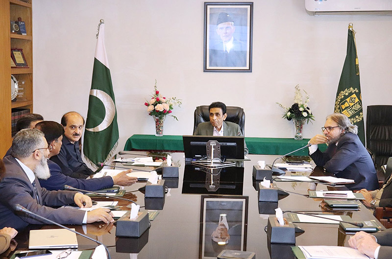Federal Minister for Education and Professional Training Dr. Khalid Maqbool Siddiqui chairs a meeting wherein he was briefed by officials of the Ministry of Federal Education regarding various programs and projects aimed at advancing education in Pakistan