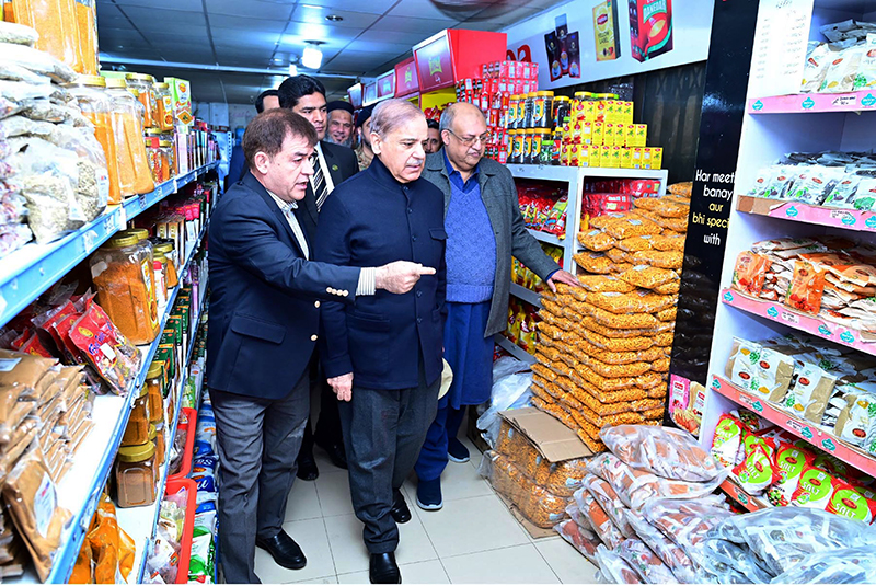 Prime Minister Muhammad Shehbaz Sharif visits various special distribution points of Utility Stores Corporation set up- with regard to PM's Ramzan Relief 2024