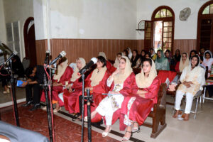 Christian community members performing religious rituals on Good Friday Day at Sun Church.