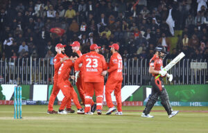 Pakistan Super League (PSL) Twenty20 cricket match playing between Islamabad United and Lahore Qalandars at Pindi Stadium. 