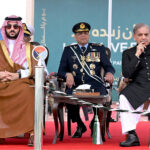 Prime Minister Muhammad Shehbaz Sharif along with Defence Minister of Saudi Arabia, Prince Khalid bin Salman bin Abdulaziz Al-Saud at Pakistan Day Parade 2024