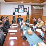 Chief Minister Gilgit-Baltistan, Haji Gulbar Khan presiding over the meeting regarding the land sliding in the area after heavy rain and snowfall