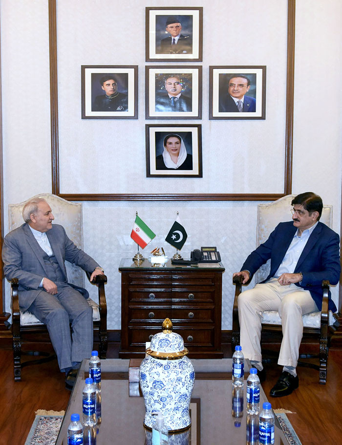 Ambassador of Iran Reza Moghadam calls on Sindh Chief Minister, Murad Ali Shah at CM House.