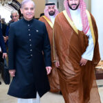 Minister of Defense of Kingdom of Saudi Arabia His Royal Highness Prince Khalid bin Abdulaziz Al Saud calls on Prime Minister Muhammad Shehbaz Sharif
