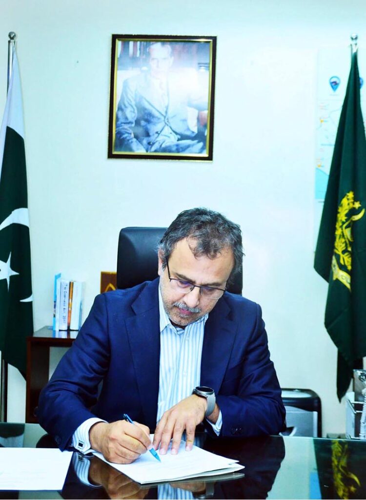Sardar Awais Ahmad Khan Leghari, assuming the charge of Federal Minister for Power