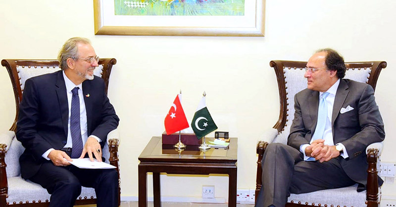 Federal Minister for Finance and Revenue, Muhammad Aurangzeb calls on by Dr. Mehmet Pacaci, Ambassador of the Republic of Turkiye