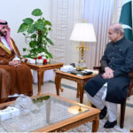 Minister of Defense of Kingdom of Saudi Arabia His Royal Highness Prince Khalid bin Abdulaziz Al Saud calls on Prime Minister Muhammad Shehbaz Sharif