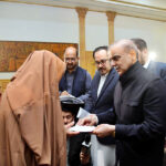 Prime Minister Muhammad Shehbaz Sharif distributing assistance cheques among the families of the deceased and injured in the wake of recent torrential rains and heavy snowfall.