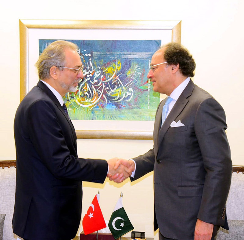 Federal Minister for Finance and Revenue, Muhammad Aurangzeb calls on by Dr. Mehmet Pacaci, Ambassador of the Republic of Turkiye