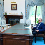 Leader of Pakistan Muslim League (N) Jaffar Khan Mandokhel calls on Prime Minister Muhammad Shehbaz Sharif