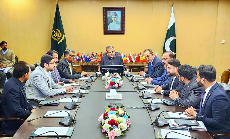 Federal Minister for Interior & Narcotics Control, Mohsin Naqvi chairing a meeting at Ministry of Narcotics Control