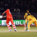 A person with lion costume entertain the spectators watching T20 cricket match between Islamabad United and Peshawar Zalmi teams during Pakistan Super League (PSL) season nine at Rawalpindi Cricket Stadium