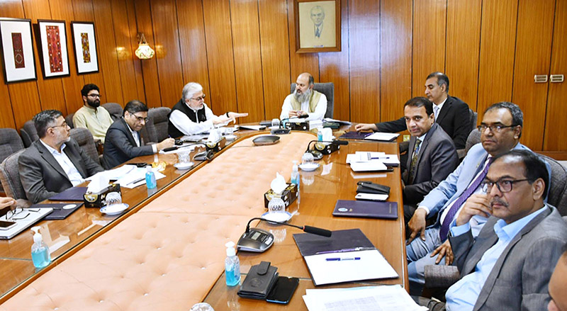 Federal Minister for Commerce, Jam Kamal Khan chairing a meeting at Trade Development Authority of Pakistan (TDAP)