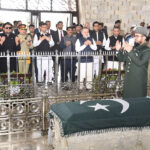 Sindh Governor Kamran Khan Tessori offers Fateha at the mausoleum of Quaid -e-Azam Muhammad Ali Jinnah on the occasion of Pakistan Day celebrations