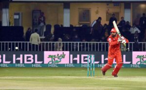 Peshawar Zalmi captain Babar Azam celebrates after Islamabad United batsman Alex Hales clean bowled in T20 cricket match between Islamabad United and Peshawar Zalmi teams during Pakistan Super League (PSL) season nine at Rawalpindi Cricket Stadium