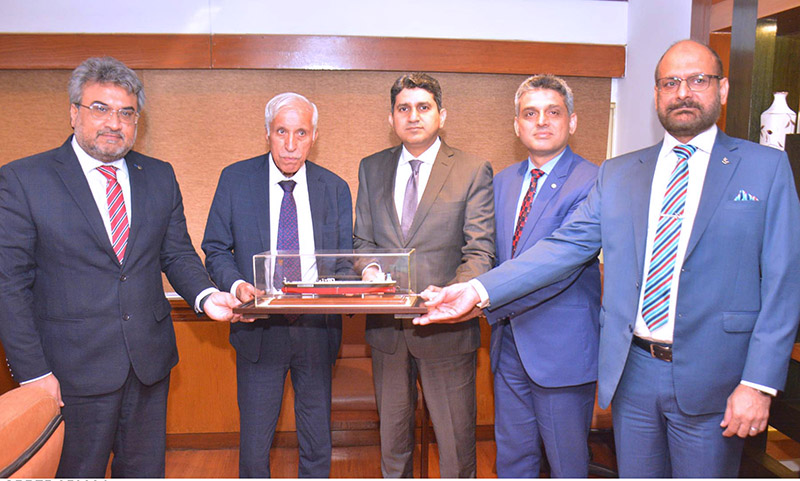 Federal Minister for Maritime Affairs, Qaiser Ahmed Shaikh chairing a meeting at Pakistan National Shipping Corporation (PNSC)