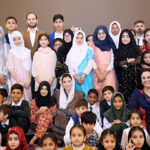 Ms. Aseefa Bhutto Zardari in a group photo with children from different orphanages on the occasion of Iftar-Dinner hosted by the President on Orphans Day in the Islamic World, at Aiwan-e-Sadr