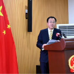 Consul General of the People's Republic of China in Karachi Mr. Yang Yundong addressing International Women,s day Celebration Ceremony at Consulate General of China.