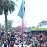 Deputy Commissioner, Abdullah Nair Sheikh is hoisting national flag to mark the Pakistan Day at DC Office